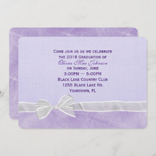 White Bow Graduation Invitation