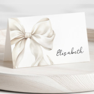 White Bow Name Place Card