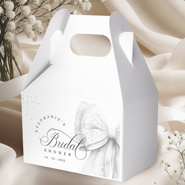 White Bow Pearls Bridal Shower Favour Box (Creator Uploaded)