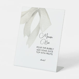 White Bow She's Tying the Knot Mimosa Bar Sign