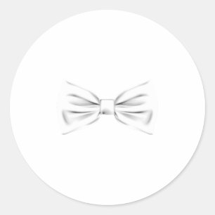 White Bow Tie For Weddings And Special Occasions Classic Round Sticker