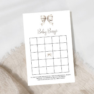 White Bow Vintage Baby Bingo Game