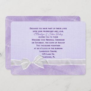 White Bow Wedding Vow Renewal Invitation