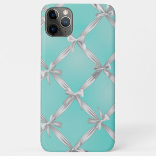 White Bows Turquoise Robin's Egg Blue iPhone 11 Pro Max Case