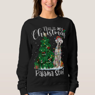 White Boxer Christmas Lights Funny Pajama Dog Love Sweatshirt