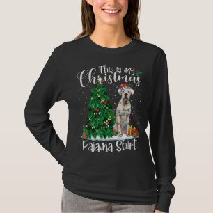White Boxer Christmas Lights Funny Pajama Dog Love T-Shirt