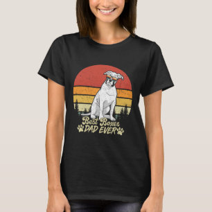 White Boxer Dad Ever Vintage Retro Dog Fathers Day T-Shirt