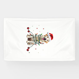 White Boxer Dog Ugly Christmas Sweater Funny Xmas Banner
