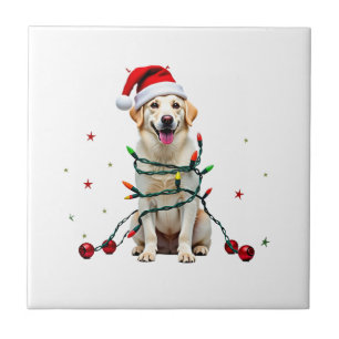 White Boxer Dog Ugly Christmas Sweater Funny Xmas Ceramic Tile