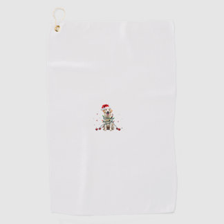White Boxer Dog Ugly Christmas Sweater Funny Xmas Golf Towel