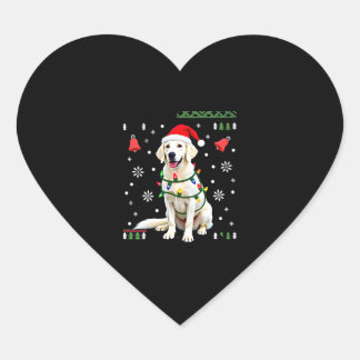 White Boxer Dog Ugly Christmas Sweater Funny Xmas  Heart Sticker