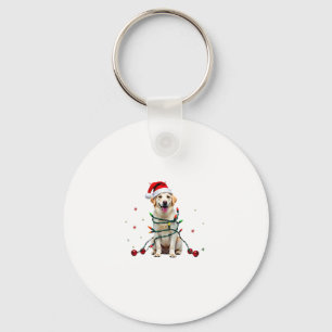 White Boxer Dog Ugly Christmas Sweater Funny Xmas Key Ring