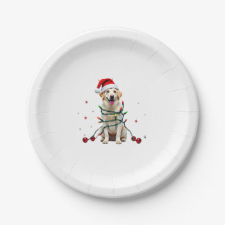 White Boxer Dog Ugly Christmas Sweater Funny Xmas  Paper Plate