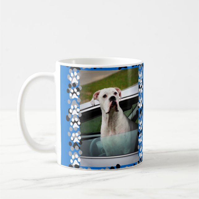 White Boxer in a Car Coffee Mug (Left)