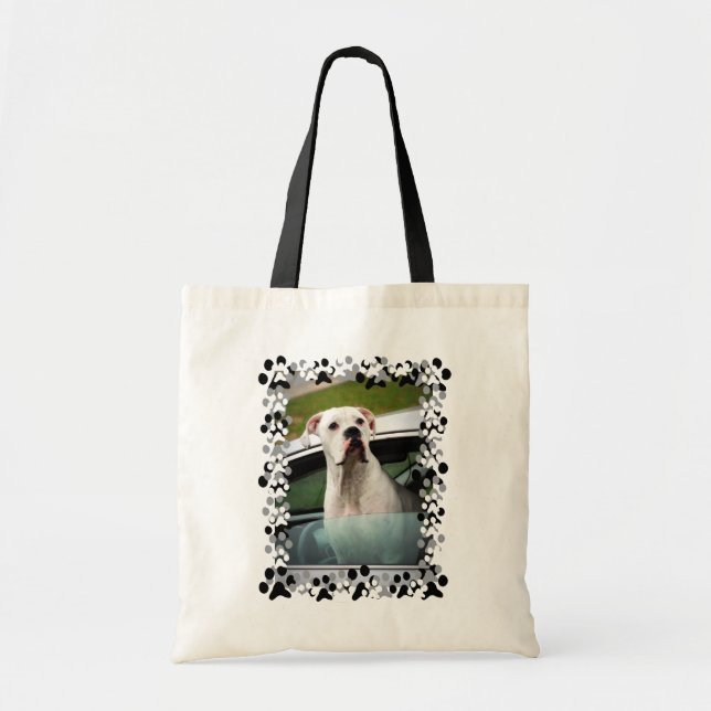 White Boxer in a Car Tote Bag (Front)