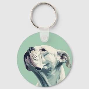 White Boxer Key Ring