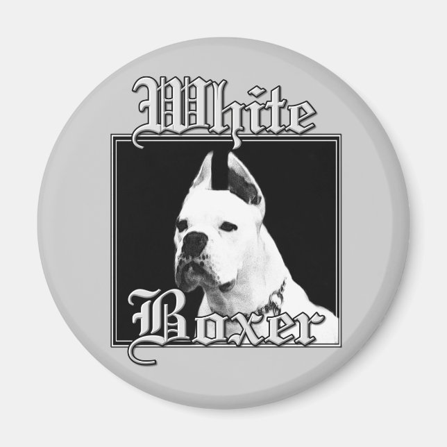 white boxer magnet (Front)