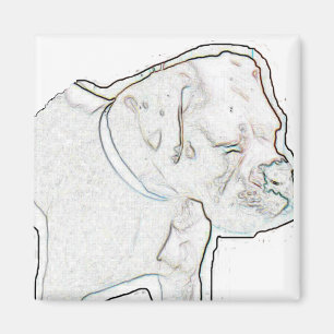 White Boxer Magnet