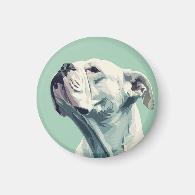 White Boxer Magnet (Front)