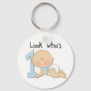 White Boy 1st Birthday Tshirts and Gifts Key Ring