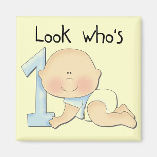 White Boy 1st Birthday Tshirts and Gifts Magnet