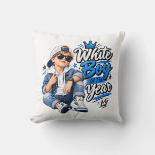 White Boy Of The Year Streetwear Kid Design Cushion