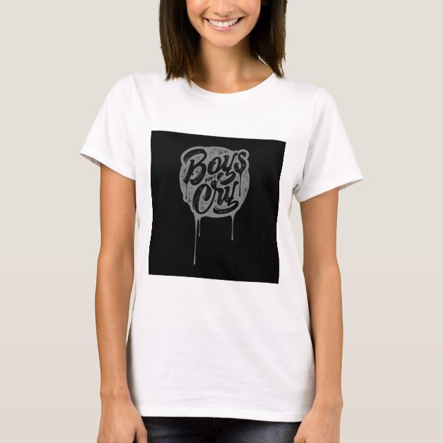 White Boys Cry Drip Graphic Statement Tee (Front)
