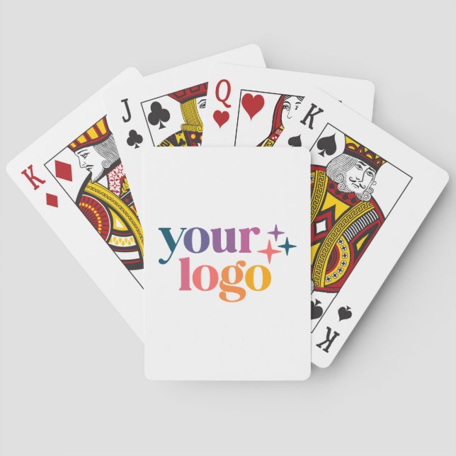  White Branded Modern Custom Logo Playing Cards (Back)