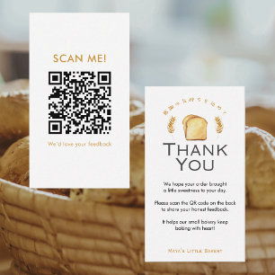 White Bread Wheat Leave a Review QR Code Bakery Business Card