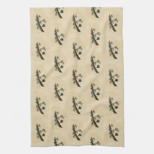 White Breasted Nuthatch Audubon's Birds of America Tea Towel