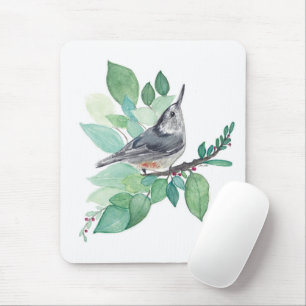White Breasted Nuthatch Bird Mouse Pad
