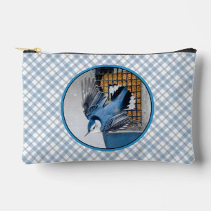 White-Breasted Nuthatch Flying Original Photo Accessory Pouch