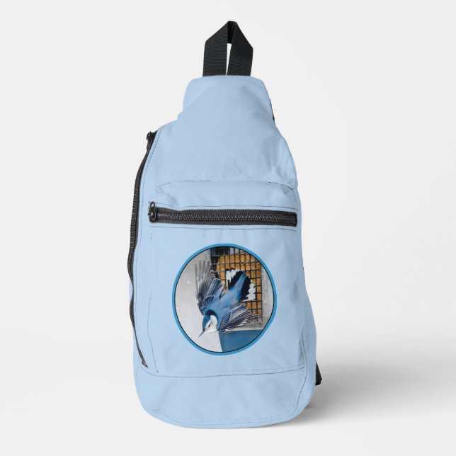 White-Breasted Nuthatch Flying Original Photo Sling Bag (Front)