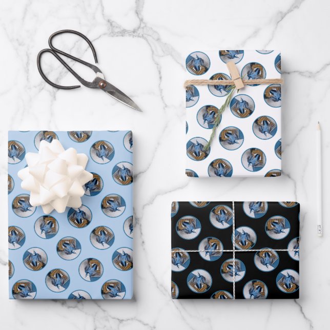 White-Breasted Nuthatch Flying Original Photo Wrapping Paper Sheet (Front)