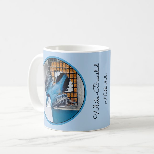 White-Breasted Nuthatch in Snow - Original Photo Coffee Mug (Front Left)