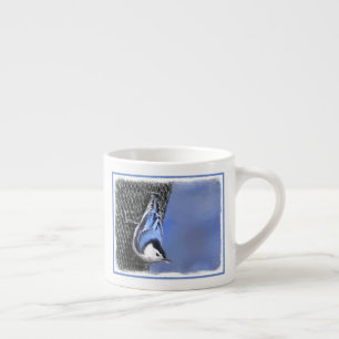 White-Breasted Nuthatch Painting Original Bird Art Espresso Cup