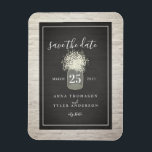 White Brick Baby's Breath Wedding Save The Date Magnet<br><div class="desc">An elegant rustic wedding save the date magnet featuring an illustration of a mason jar of baby's breath over a black and white brick background.  Look for matching wedding invitations and other coordinating items at Jill's Paperie.</div>