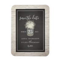 White Brick Baby's Breath Wedding Save The Date