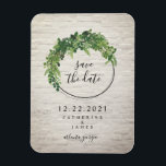 White Brick Inspired Botanical Save The Date Magnet<br><div class="desc">A wedding save the date magnet featuring a botanical design with a white brick inspired background.</div>