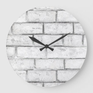 White Brick Modern Urban Large Clock