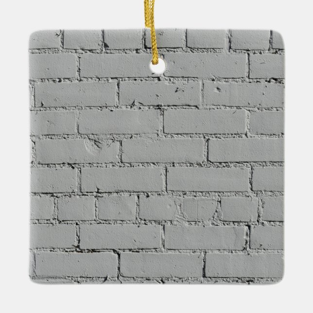White Brick Wall   Ceramic Ornament (Front)