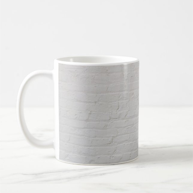 White brick wall coffee mug (Left)