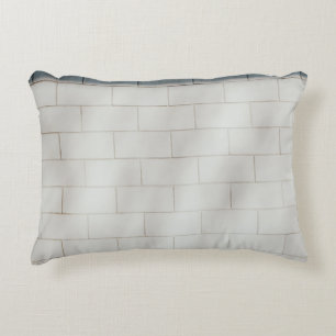White brick wall decorative cushion