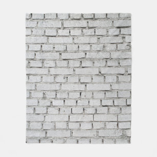 WHITE BRICK WALL FLEECE BLANKET