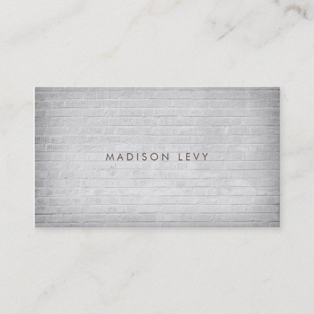 White Brick Wall Minimalist Appointment Cards (Front)