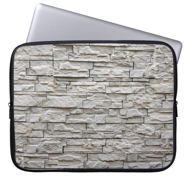 White brick wall pattern texture laptop sleeve (Front)