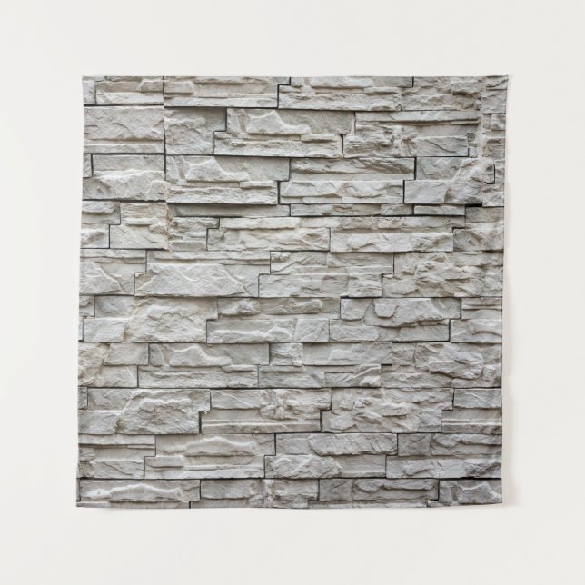 White brick wall pattern texture tapestry (Front)