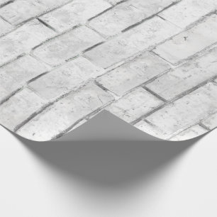 White Brick Wall Pattern Wrapping Paper