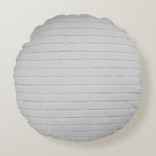 White brick wall round cushion