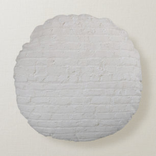 White brick wall round cushion